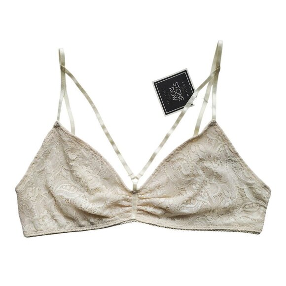 NWT VOLCOM Strappy Lace Bralette Stone Row Collection Stoned Rose (Off White) M - Picture 9 of 16
